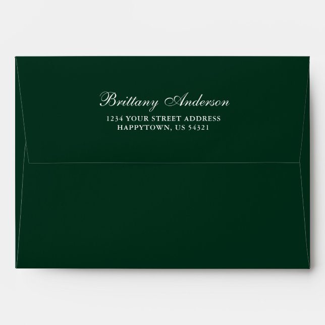 Enveloppe Mariage vert forestier (Dos (Haut rabat))