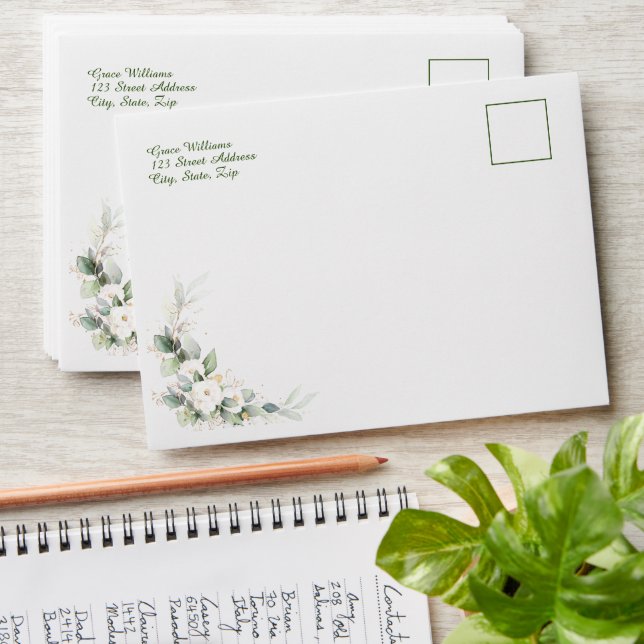 Enveloppe Mariage vert gracieux (Stacked)