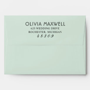 Enveloppe Mariage Vert Menthe Moderne