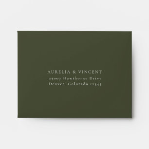 Enveloppe Mariage vert olive RSVP