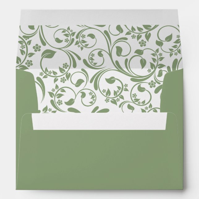 Enveloppe Mariage vert Sage (Dos (Bas))