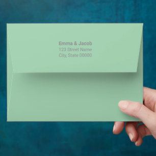 Enveloppe Mariage verte à la menthe moderne