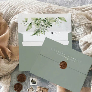 Enveloppe Mariage verte Dusty Sage