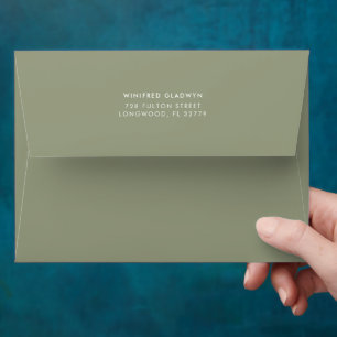 Enveloppe mariage verte Elégante et moderne