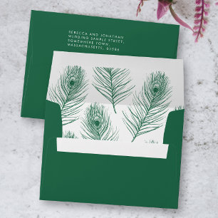 Enveloppe Mariage verte émeraude minimale