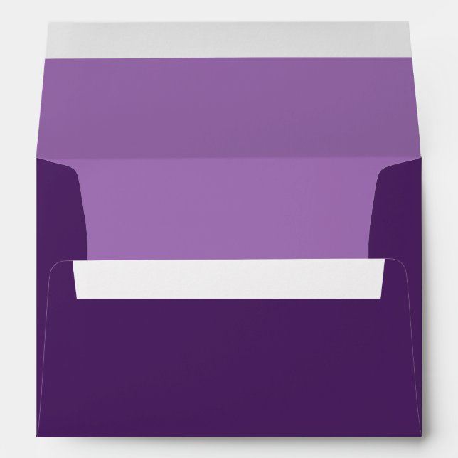 Enveloppe Mariage violet à deux tons avec adresse de réponse (Dos (Bas))