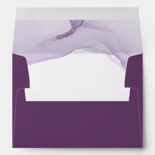 Enveloppe Mariage violet Aquarelle moderne