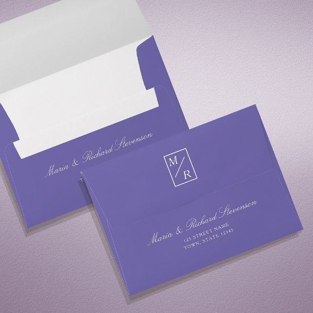 Enveloppe Mariage violet minimaliste (Créateur téléchargé)
