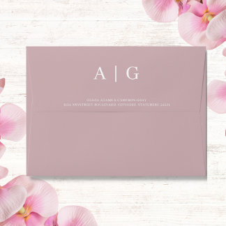 Enveloppe Mariage violet rose clair Mauve 5x7
