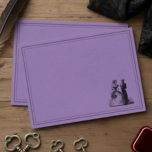 Enveloppe Mariage Violet Toile Gothique Vintage Noir