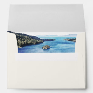 Enveloppe Mariage Watercolor Lake Tahoe Skyline