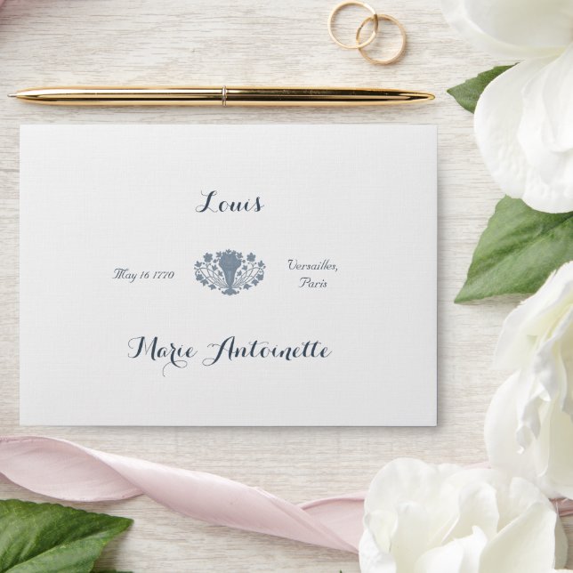 Enveloppe Marie Antoinette Mariage Rococo Dusty Blue (Wedding)
