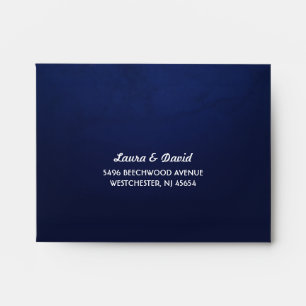 Enveloppe Marine Blue Fade & White Moon & Stars RSVP RETOUR