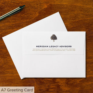 Enveloppe Marine Blue Golden Tree Logo Adresse de retour