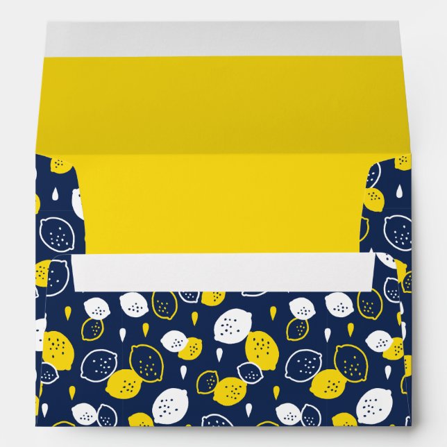 Enveloppe Marine Blue Lemon Art - Refresh Citrus Design (Dos (Bas))