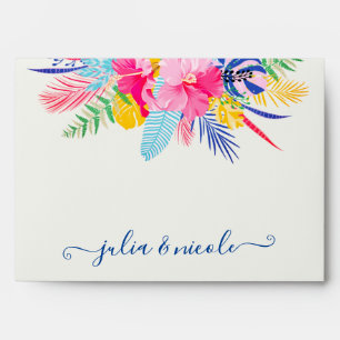 Enveloppe Marine Blue Rose Wild Rain Forest Mariage À feuill