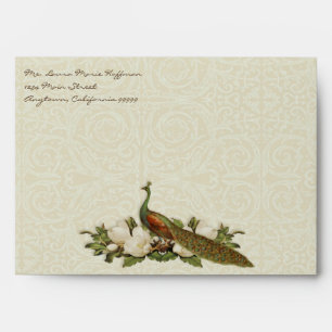 Enveloppe Marine florale de mariage damassé de remous de