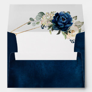 Enveloppe Marine Gold White Champagne Ivory Mariage géométri