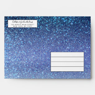 Enveloppe Marine Pastel Blue Triple Parties scintillant Ombr