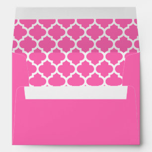 Enveloppe Marocain Quatrefoil Trellis Motif #5 Hot Pink Wt