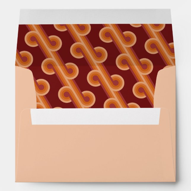 Enveloppe Maroon Rouge Orange Cercles Fusion Art Motif (Dos (Bas))