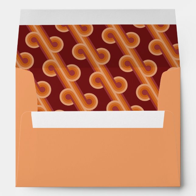 Enveloppe Maroon Rouge Orange Cercles Fusion Art Motif (Dos (Bas))