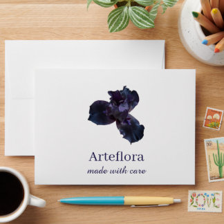 Enveloppe Marque fleuriste en iris violet