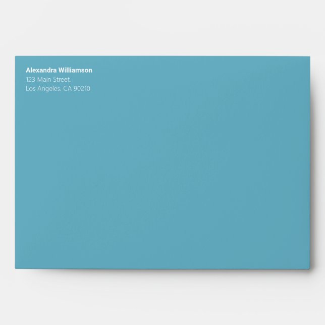 Enveloppe Marque personnelle moderne simple élégant bleu flo (Devant)