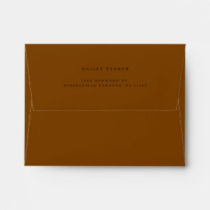 Enveloppe Marron Chocolat Élégant Adresse de Retour