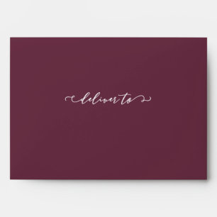 Enveloppe Marsala et White Livrer avec le Mariage d'adresse