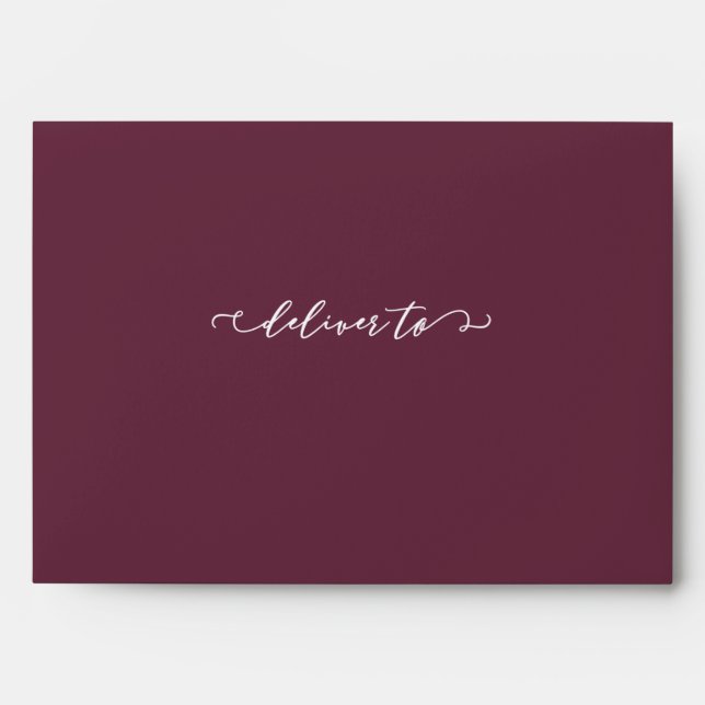 Enveloppe Marsala et White Livrer avec le Mariage d'adresse (Devant)