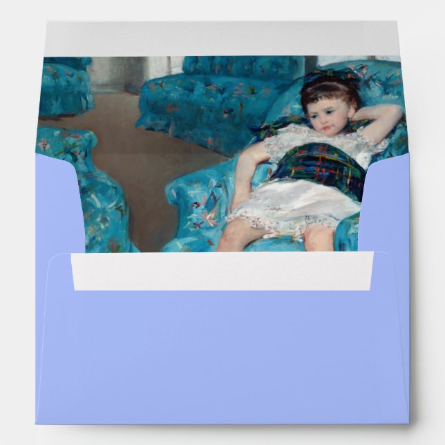 Enveloppe Mary Cassatt - Petite fille dans un fauteuil bleu (Dos (Bas))