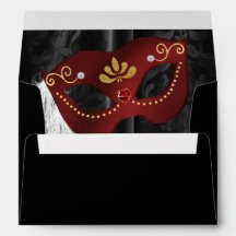 Masque de damas noir & Ruby Red Masquerade 
