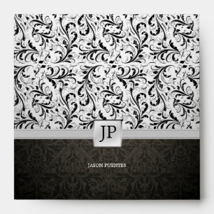 Enveloppe Masque noir / blanc élégant