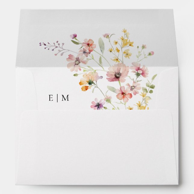 Enveloppe Matching Meadow Wildflower Wedding Envelope (Dos (Bas))