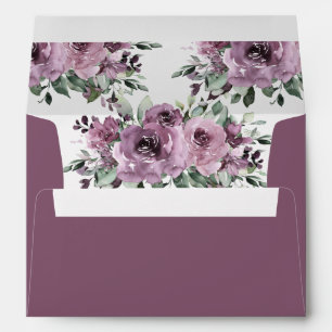Enveloppe Mauve Plum Purple Floral 5x7 Mariage carte A7