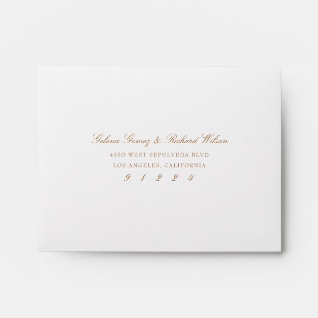 Enveloppe Médaillon d'or A2 réponse automatique RSVP (Devant)