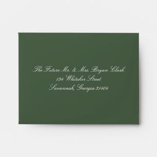 Enveloppe Megan Simple Green Return Adresse Mariage RSVP