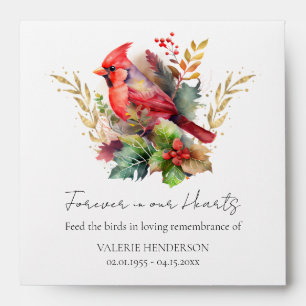 Enveloppe Memorial Bird Seeds Funeral Keepsaké Cardinal