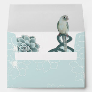 Enveloppe Menthe bleu pin Vert Succulents