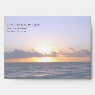 Enveloppe Mer d'amour   Beach Sunset Starfish Mariage