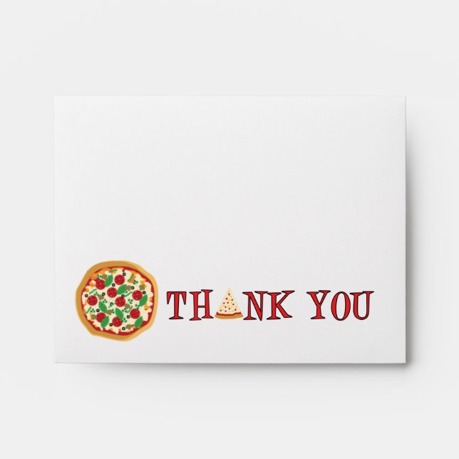 Enveloppe Merci de la Pizza Party (Devant)