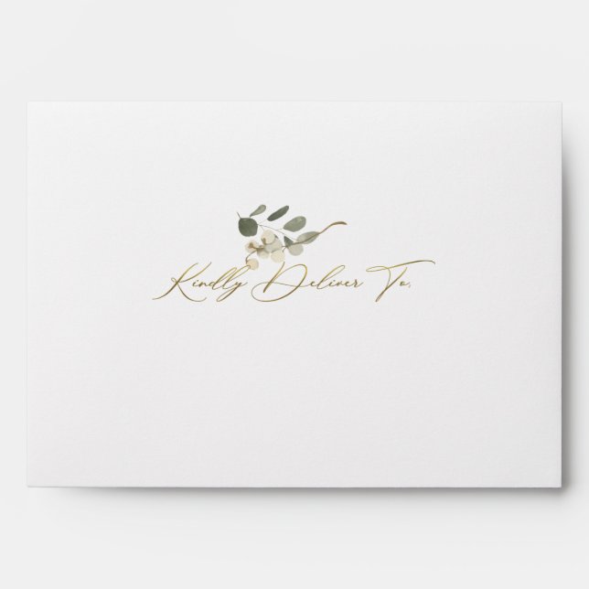 Enveloppe Merci De Livrer Au Mariage Floral De Calligraphie  (Devant)