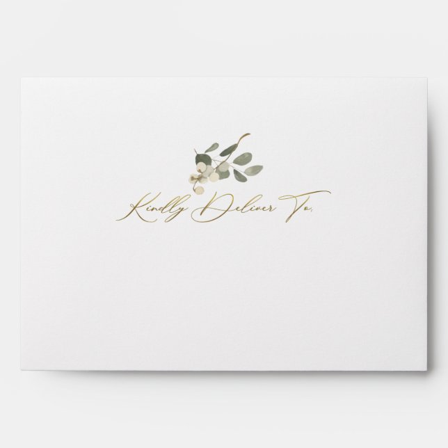 Enveloppe Merci De Livrer Au Mariage Floral De Calligraphie  (Devant)