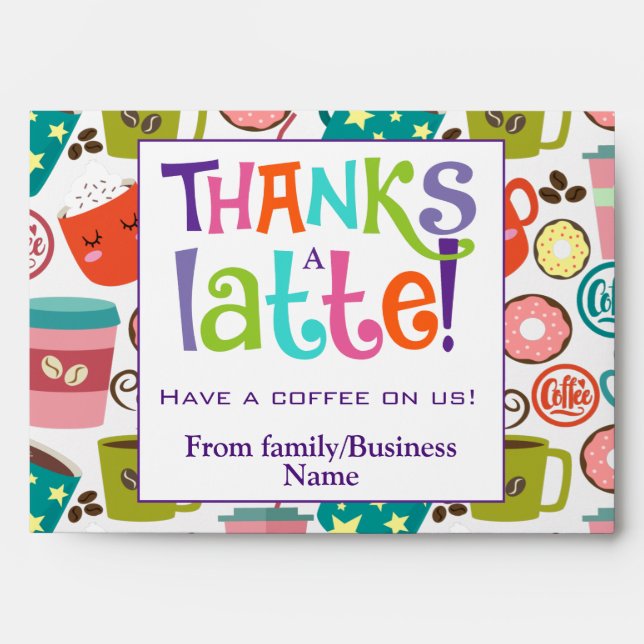 Enveloppe Merci Un Cadeau Latte Merci De Café Cash (Devant)