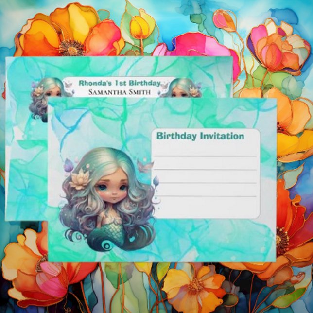 Enveloppe Mermaid Anniversaire Océan Bleu (Mermaid Party Supplies are sure to go down with a splash! )