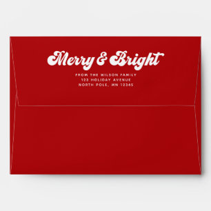 Enveloppe Merry Bright Fun Modern Holiday Adresse de retour
