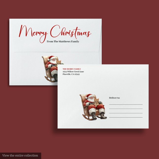 Enveloppe Merry Santa Claus Custom Name Editable Envelope (Merry Santa Claus Custom Name Editable Envelope)