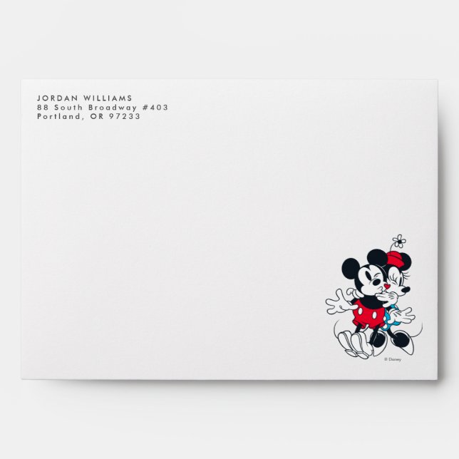 Enveloppe Mickey & Minnie | Amour Éternel (Devant)