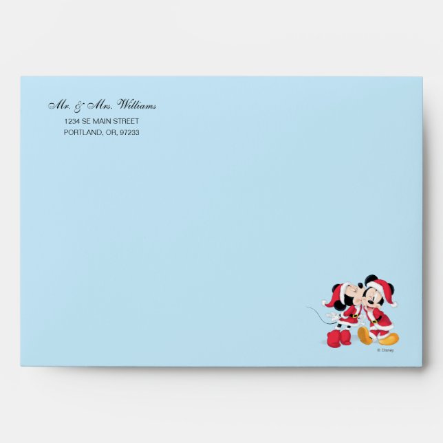 Enveloppe Mickey & Minnie | Jingle Bell Fun (Devant)
